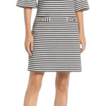 Lilly Pulitzer Alden Shift Dress Coconut Ottoman Black / White Stripes Sz Small Photo 0