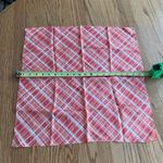 Talbots Vintage  Coral Plaid 100% Silk Square Spring Summer Scarf Photo 5