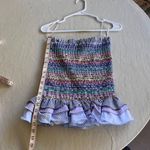 Petersyn Barrett Multicolor Smocked Stretch Minin Skirt Size XS Blue Photo 11