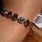 Burgundy Color Swarovski Crystal Platinum Bond Corded Bracelet Photo 2