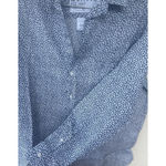 NWOT Frank & Eileen Shirt Small Eileen Linen Swallow Tail Bird AOP Print Navy Blue Photo 5