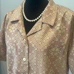 Handmade Women's Brown Patterned Short Sleeve Top vintage 80’s  Photo 1