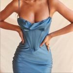House Of CB House‎ of CB Myrna Aegean Corset midi Dress in blue XS NWOT $269 Photo 15
