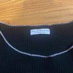 Paper Crane  Wide Neck White Trim Black Long Sleeve Top Photo 1