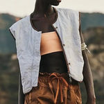 Free People Kacie Reversible Quilted Liner Vest in Lavender Brown Size Small Photo 0