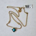NWT Freida Rothman 14K Gold 925 Silver Turquoise Necklace With Cz Accents Blue Photo 2