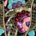 Saks 5th Avenue Saks Fifth Avenue Vintage Sz S Black Silk Floral Motif Sequin Beaded Top Blouse Photo 6