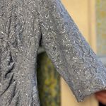 Alex Evenings Women's 16 Petite Hydrangea Sequin Lace Cascade Detail Slit Dress Photo 5