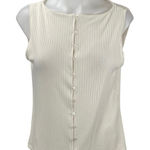 Abercrombie & Fitch Women's White Sleeveless Button Down Crop Tank Top Size L Photo 0