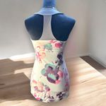 Lululemon Scoop Neck Tank Top Sz 6 Blurred Blossoms Floral Gray White Racerback Photo 2