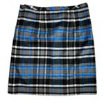 Talbots Wool Blend Plaid Straight Skirt Blue/Black/Gray/White Lined Size 6 New Photo 3