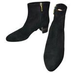 Calvin Klein Womens Size 41 10 Black Suede Lucite Block Heel Ankle Booties Boots Photo 1