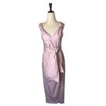 Rebecca Taylor Dress Women 4 Purple Solid Poplin Whisper Midi Party Cocktail Photo 2