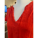 FRANCESCA BETTINI babydoll 100% LINEN DRESS SIZE LARGE Pink Photo 6