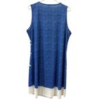 Blue and White Sleeveless Lagenlook Tee Shirt Dress or Coverup Womens XL Photo 8