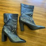 Free People  Dakota Heel Studded Leather Western Boots Black Gold Silver EU 41 Photo 3