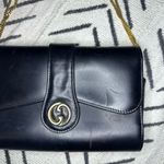 Gucci Vintage GG  Vintage Black Leather Clutch Purse Convertible Gold Strap Chain Photo 1