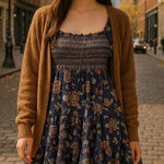 Sachin & Babi Lola Smocked Dress Navy Floral Size Medium $295 Boho Summer Style Blue Photo 1