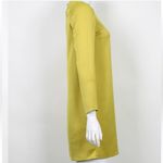 ASOS NWT DESIGN Chartreuse Satin Long Sleeve Mini Dress Low Open Back US 6 Photo 5