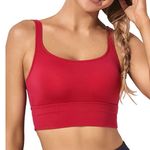 Red Long Line Sports Bra Size M Photo 0