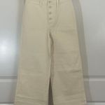 Madewell NWOT Emmett Wide Leg Canvas Cropped Pants - Women Size 26 - Cream Photo 1