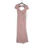 XScape NWT  Ruffle Back Scuba Crepe Gown Maxi Dress Women's Pink Size 10P Photo 2