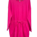 NY&C Bright Pink Long Sleeve Heavyweight Stretch Waist Romper Womens Size XL NWT Photo 0