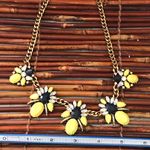 J.Crew Yellow Blue & Rhinestone Necklace Photo 5