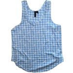 Cynthia Rowley Blue Plaid Daisy Print Racerback Tank Photo 5