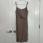 Michael Stars  Large Brown Jersey Lena Drape Midi Tank Dress Photo 2