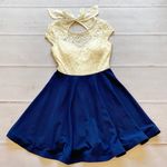 B Darlin NWOT - B. Darlin - Women’s/Youth Lace Top Mini Twirl Dress - Size 5/6.  Photo 0