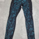 Athleta Leggings Small Black Floral Long Pant Athletic Pockets Activewear Women Photo 0