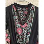 Angie  Boho Printed Long Sleeve Mini Dress Flare‎ Sleeves Paisley Size Large Photo 2