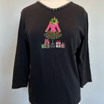 Quacker Factory Vintage  Holiday Christmas shirt Size Large Photo 0