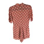 Reformation Gilly Romper Short Sleeve Pockets Polka Dot Pink White 0 Photo 1
