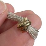 CHAPS Bright Silver Tone Multi Strand & Gold Tone Criss Cross Spacer Necklace Photo 8