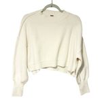 Free People  White Ribbed EASY STREET CROP PULLOVER IN MOONGLOW Size XS Photo 2