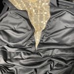 Rachel Allan Beaded Jersey Evening Gown High Slit Mock Jewel Neck Size 8 Formal Black Photo 13