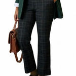 Vera Wang Simply Vera Plaid Bootcut Pants Womens M Black Stretch Workwear Photo 0