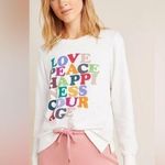 Anthropologie  Garima Dhawan Love Peace Happiness Courage Sweatshirt Sz XS Photo 0