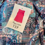 Bobbie Brooks Colorful Patterned Lightweight Sheer Lined Yoke Summer Top NWT Blue Size 2X Photo 4