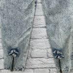Vintage Gitano Express Acid Wash Jeans Ankle Zip Bows Size 7/8 Juniors Tapered Blue Photo 5