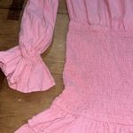 Petal and Pup Woman’s Pink Off-the-Shoulder Smocked Ruffle Mini Dress Size Medium Photo 2