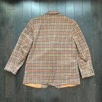 Vintage Fall Tan Checkered Blazer Brown Size L Photo 3