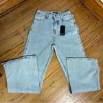 Nasty Gal | Don’t Slit On The Fence Wide Leg Light Blue NWT Size 6 Photo 0