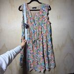 Slate + Willow Floral Sleeveless Dress Size 10 Multicolor Button Front Lined Photo 4