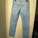 Levi's 501 Jeans Patch Knee Button Fly Distressed Hi-Rise Light Wash Denim Sz 24 Photo 4