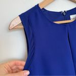 Reiss NWT  Andros Sheer Panel Shift Dress Sleeveless Ocean Blue Keyhole Slit 4 Photo 8