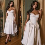 House Of CB  COCO Vintage Ivory Satin Midi Dress NWOT size S A-C Photo 13