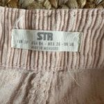 Stradivarius Light pink  corduroy high waisted barrel leg cozy cottagecore pants Photo 4